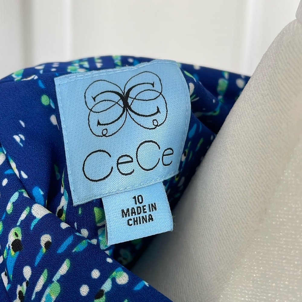 CeCe Sleeveless Patterned Dress with Ties Size 10 - Picture 8 of 8